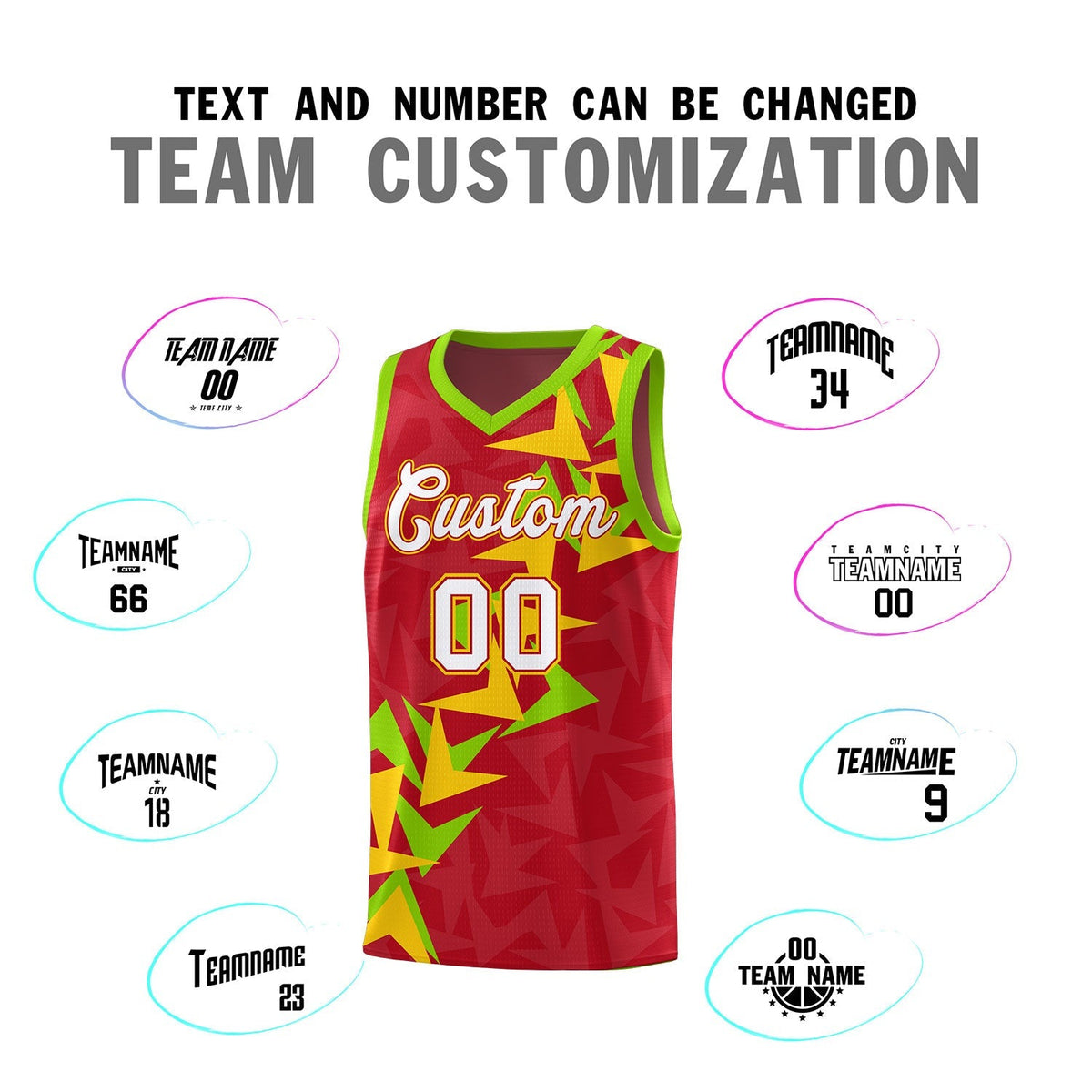 Custom Red Boomerang Pattern Kits Basketball Jersey|KXKSHOP