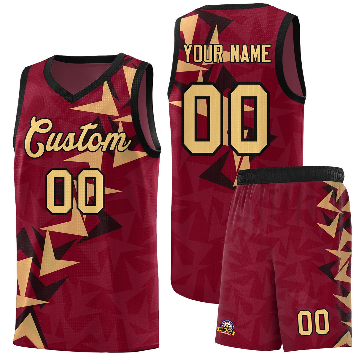 Custom Crimson Boomerang Pattern Kits Basketball Jersey|KXKSHOP