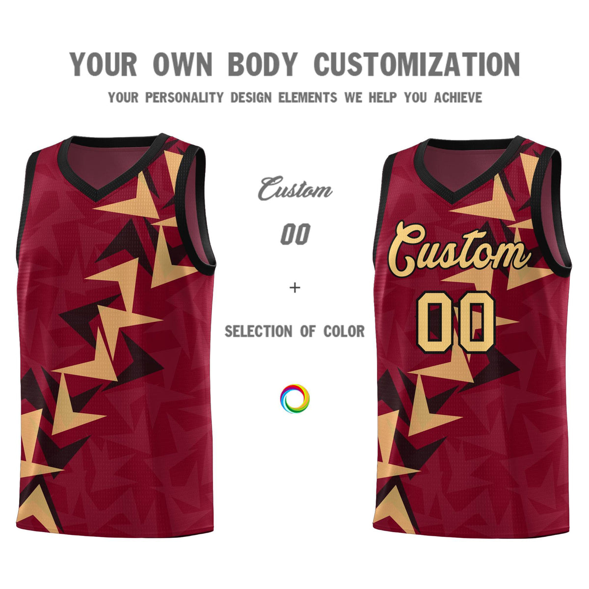 Custom Crimson Boomerang Pattern Kits Basketball Jersey|KXKSHOP