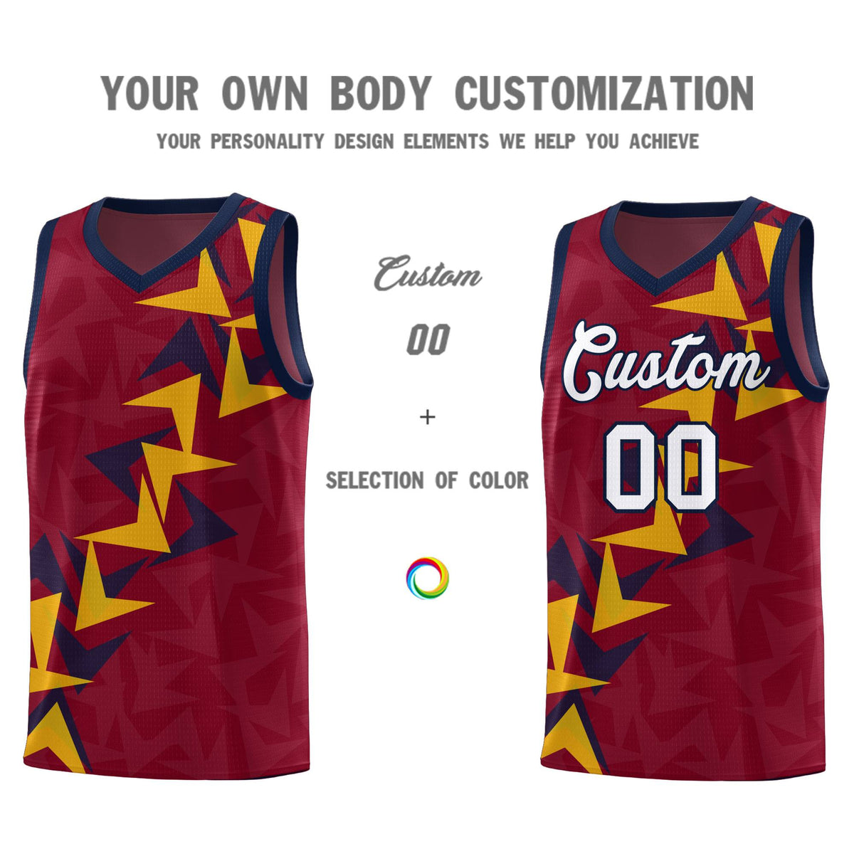 Custom Crimson Boomerang Pattern Kits Basketball Jersey|KXKSHOP
