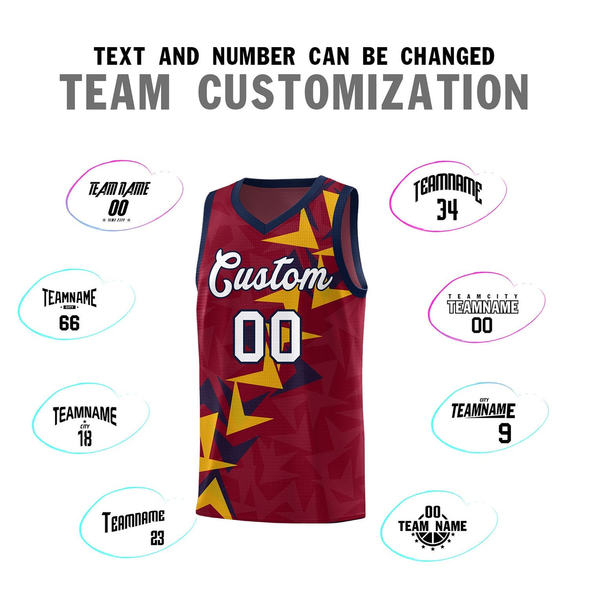 Custom Crimson Boomerang Pattern Kits Basketball Jersey|KXKSHOP