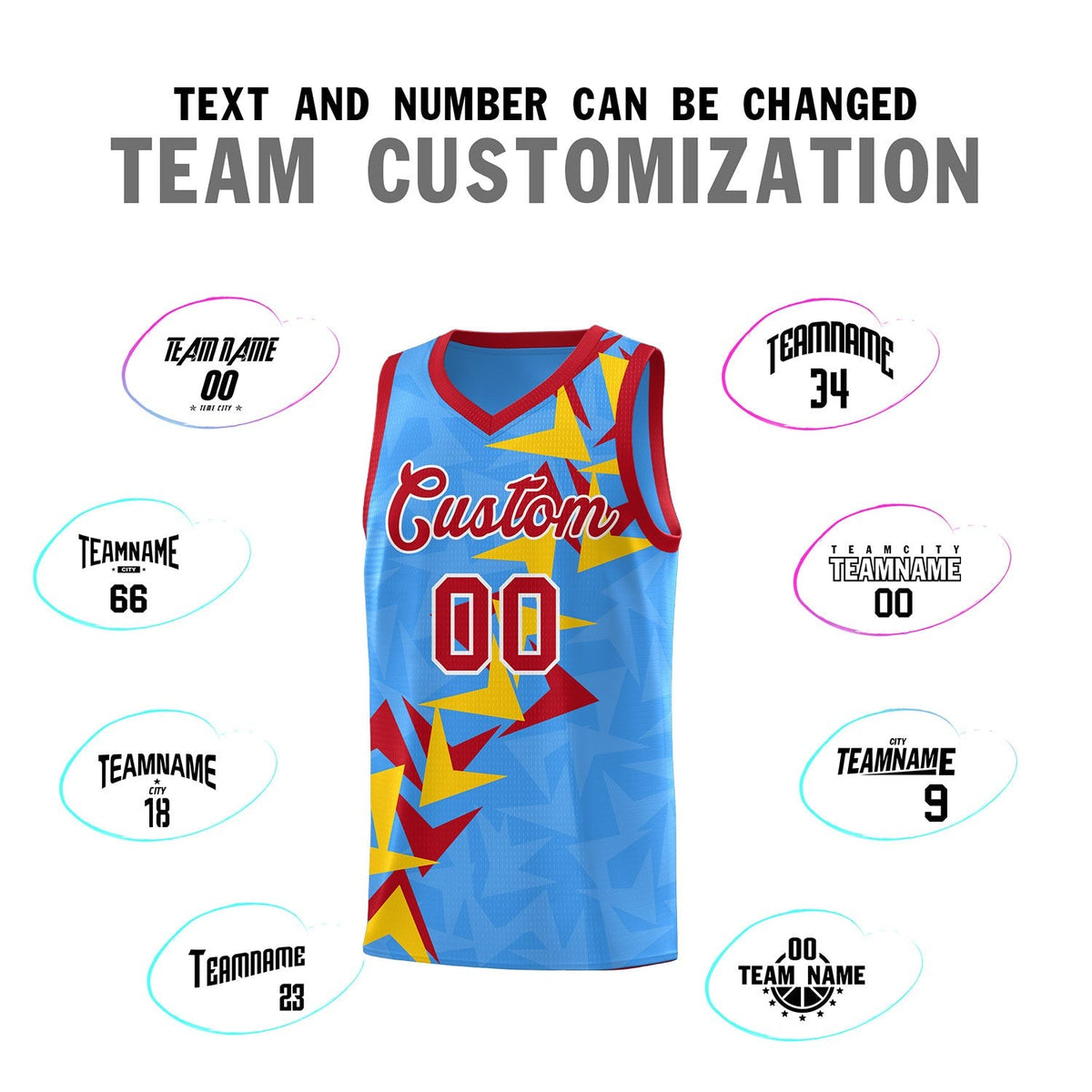 Custom Light Blue Boomerang Pattern Kits Basketball Jersey|KXKSHOP