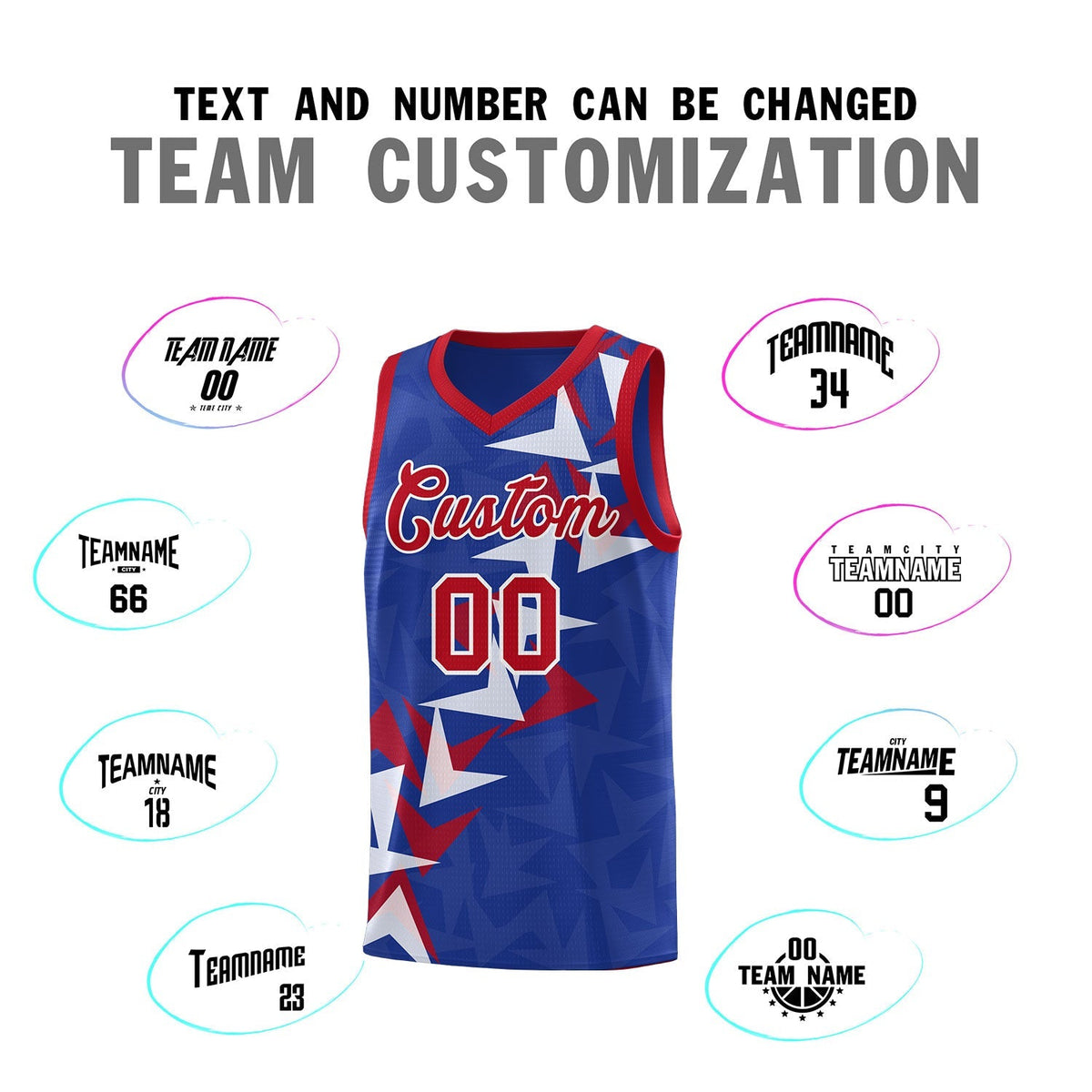 Custom Royal Boomerang Pattern Kits Basketball Jersey|KXKSHOP