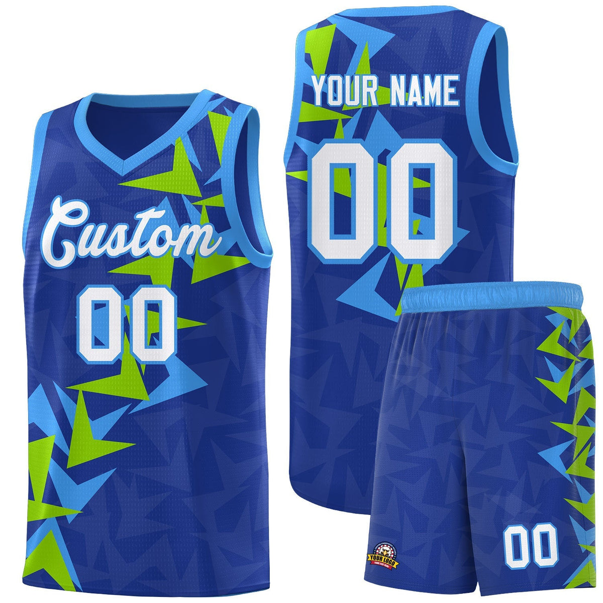 Custom Royal Boomerang Pattern Kits Basketball Jersey|KXKSHOP