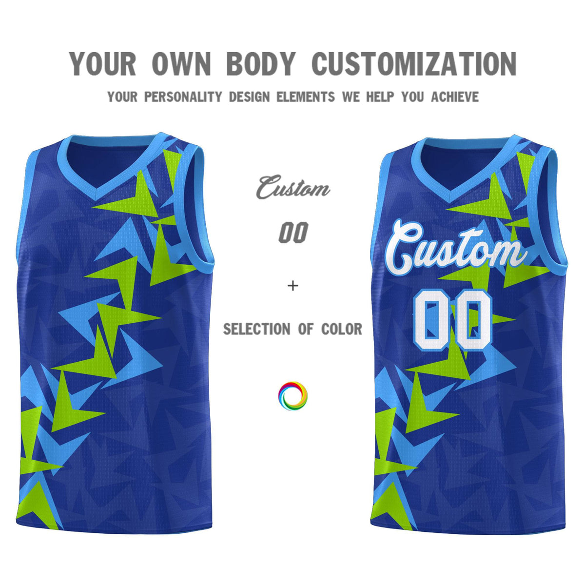 Custom Royal Boomerang Pattern Kits Basketball Jersey|KXKSHOP