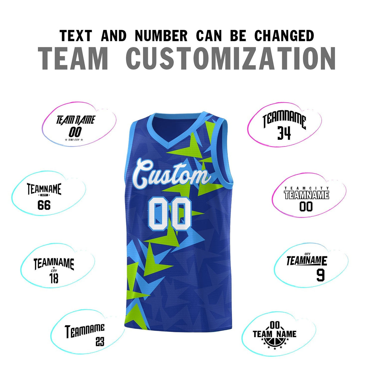 Custom Royal Boomerang Pattern Kits Basketball Jersey|KXKSHOP