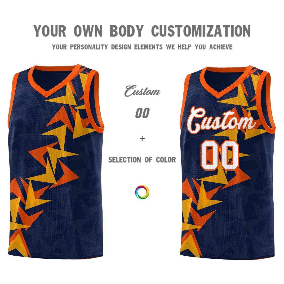 Custom Navy Boomerang Pattern Kits Basketball Jersey|KXKSHOP