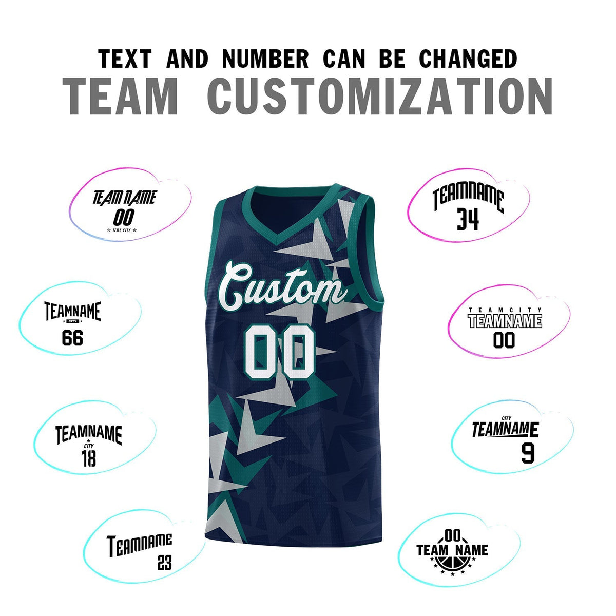 Custom Navy Boomerang Pattern Kits Basketball Jersey|KXKSHOP