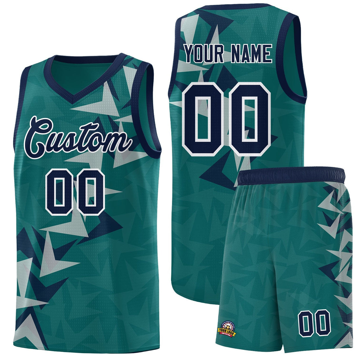Custom Aqua Boomerang Pattern Kits Basketball Jersey|KXKSHOP