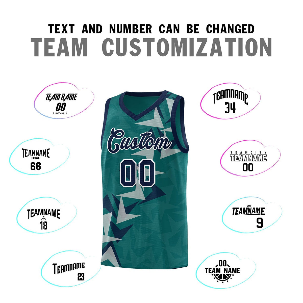Custom Aqua Boomerang Pattern Kits Basketball Jersey|KXKSHOP