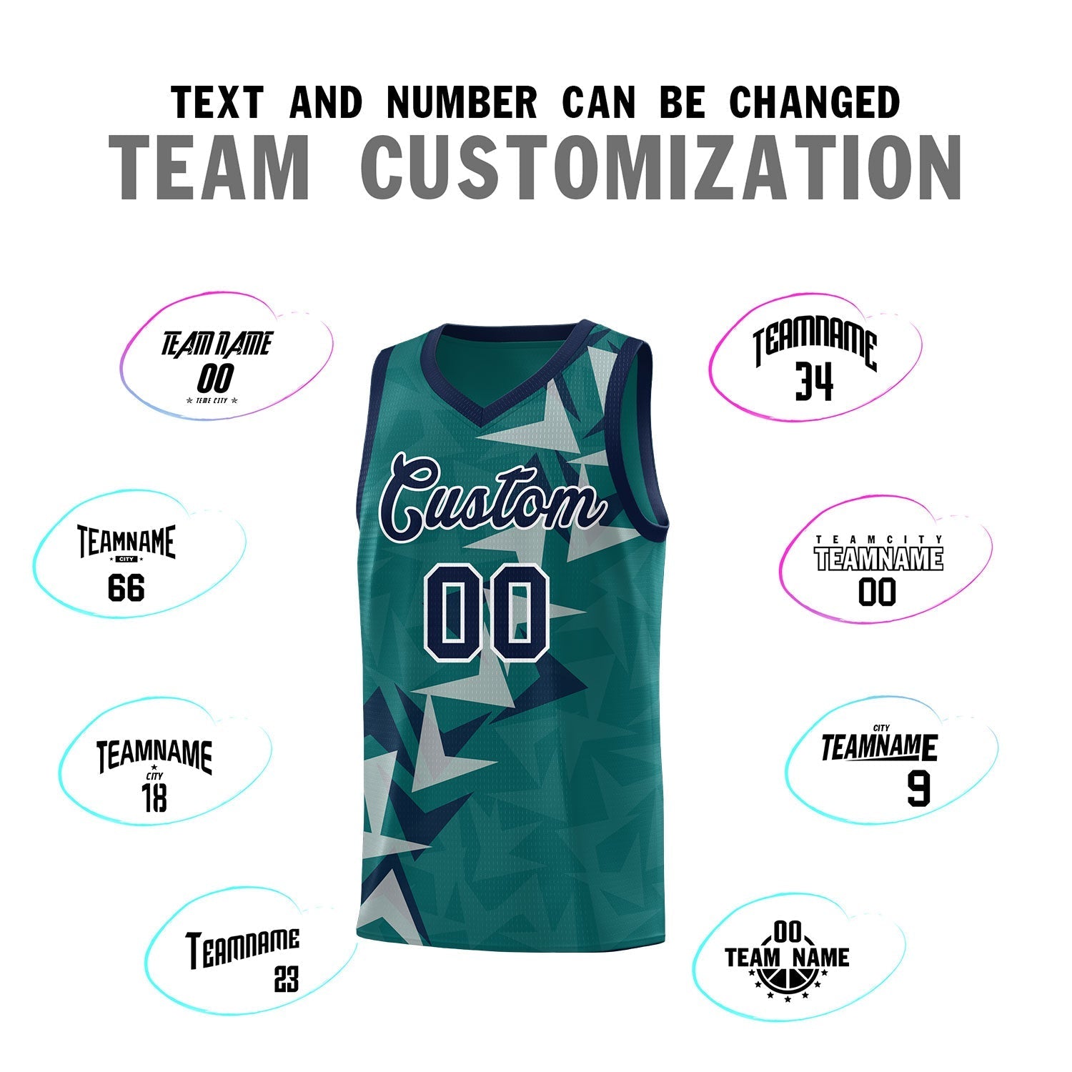 Custom Aqua Boomerang Pattern Kits Basketball Jersey|KXKSHOP