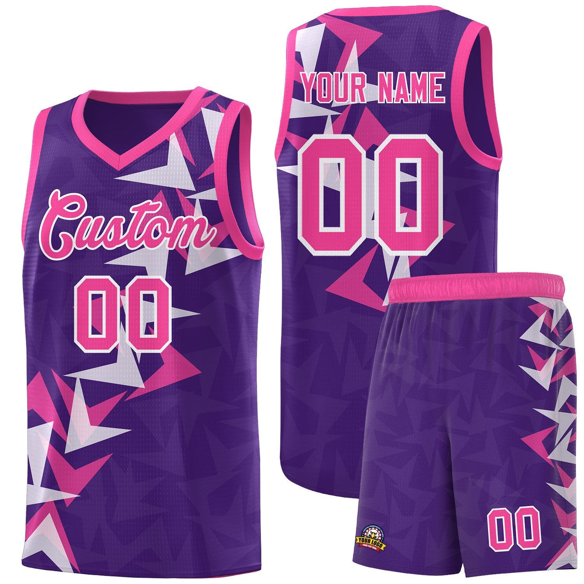 Custom Purple Boomerang Pattern Kits Basketball Jersey|KXKSHOP