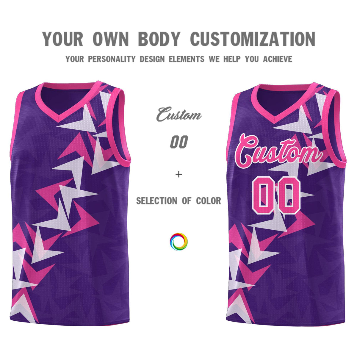Custom Purple Boomerang Pattern Kits Basketball Jersey|KXKSHOP