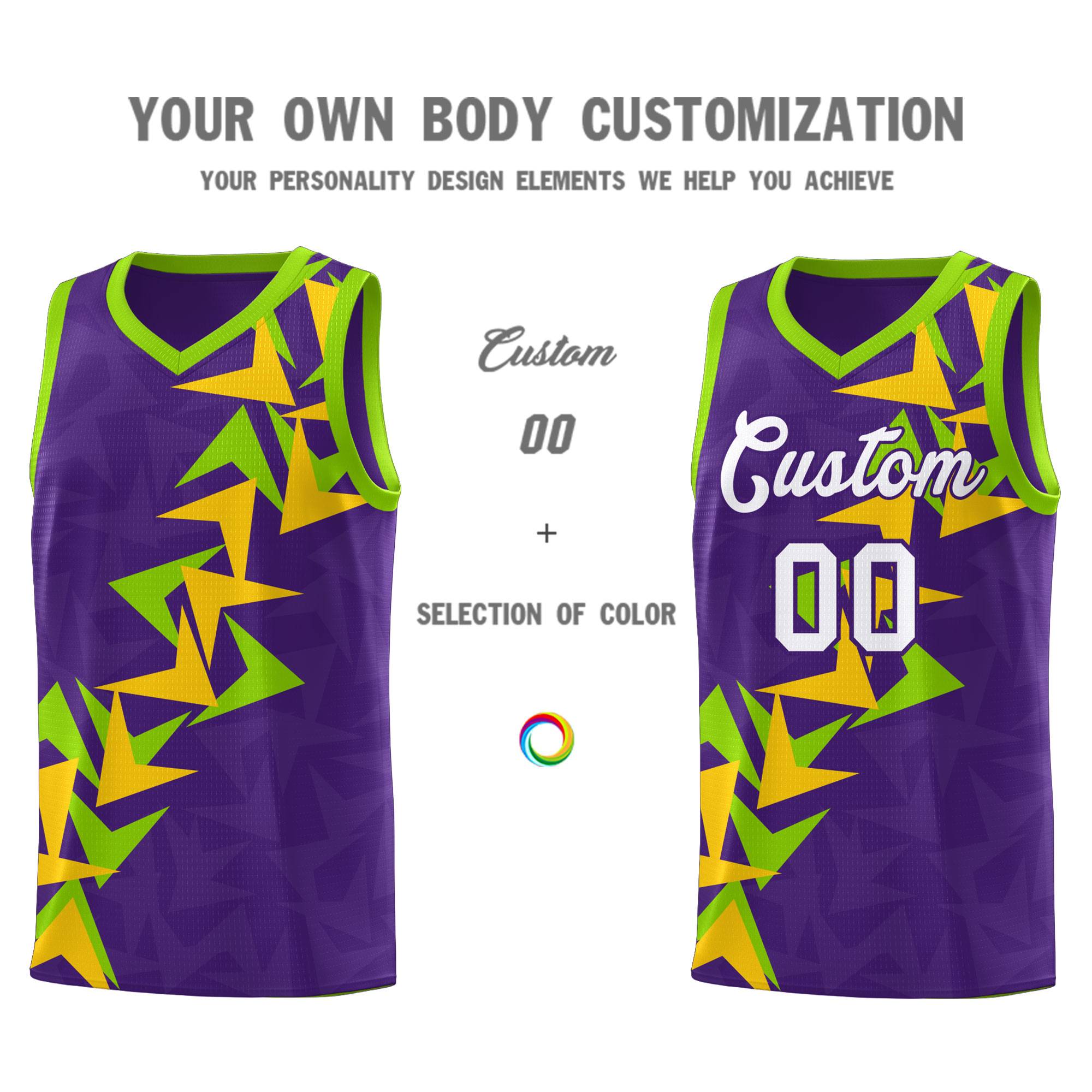 Custom Purple Boomerang Pattern Kits Basketball Jersey|KXKSHOP