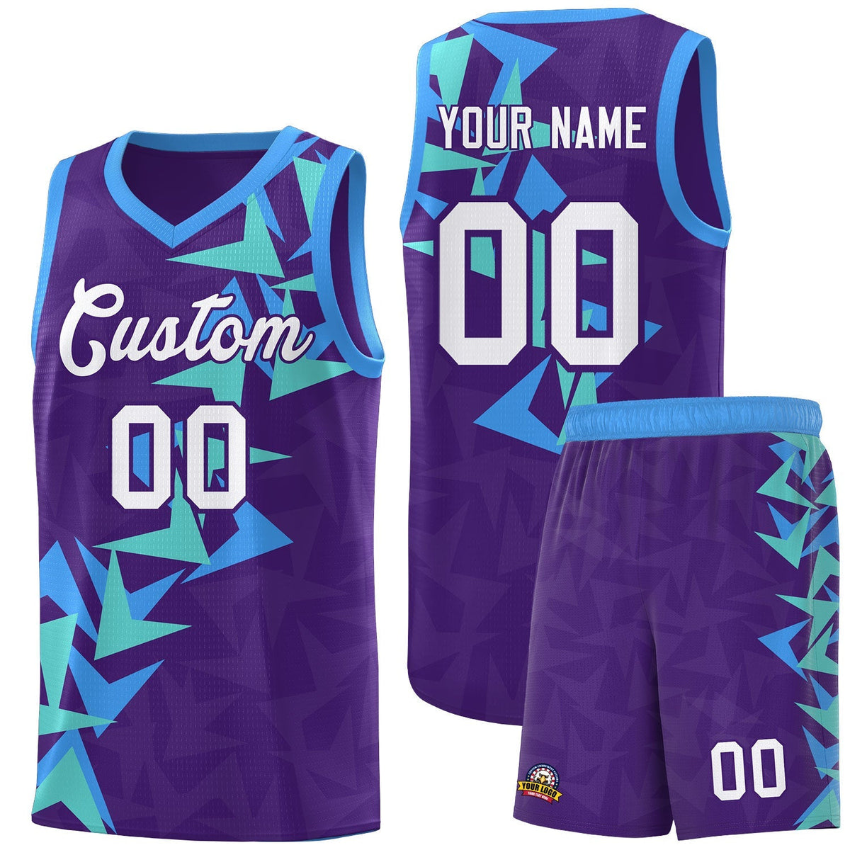 Custom Purple Boomerang Pattern Kits Basketball Jersey|KXKSHOP