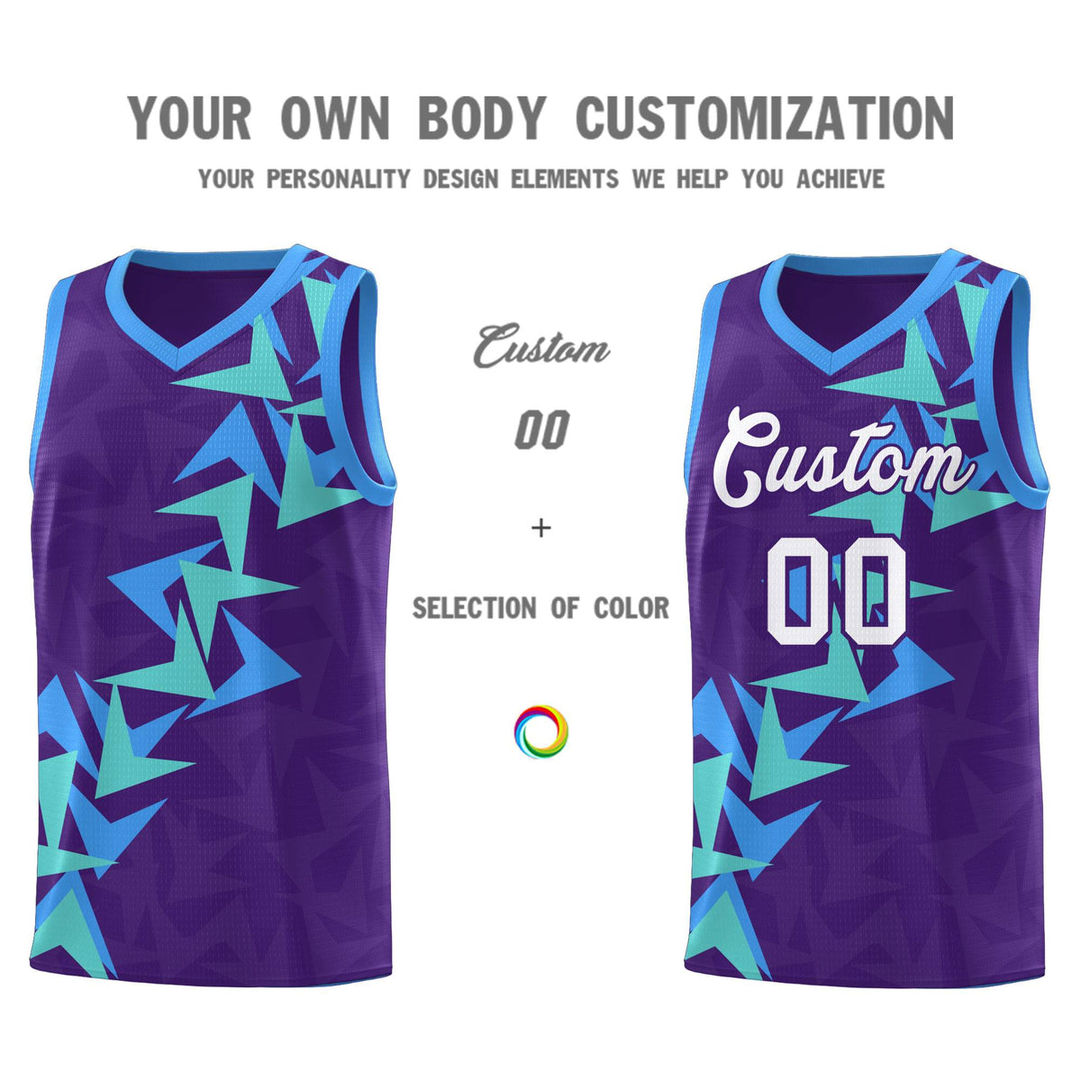 Custom Purple Boomerang Pattern Kits Basketball Jersey|KXKSHOP