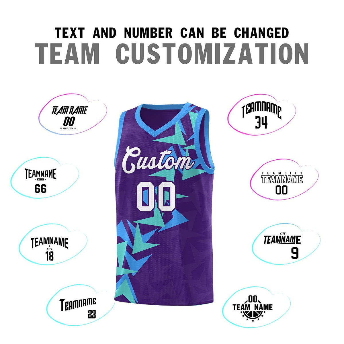 Custom Purple Boomerang Pattern Kits Basketball Jersey|KXKSHOP
