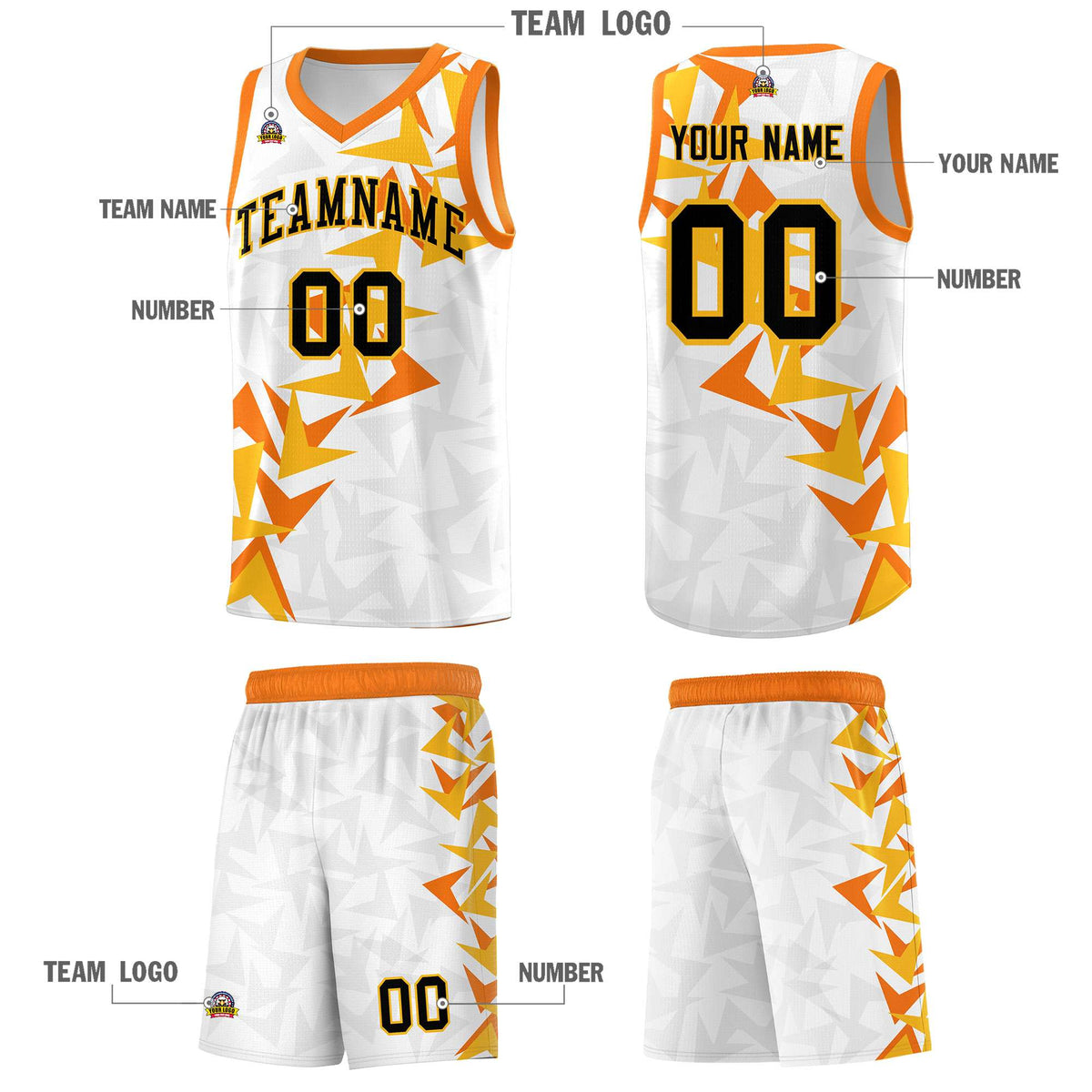 Custom White Boomerang Pattern Kits Basketball Jersey|KXKSHOP