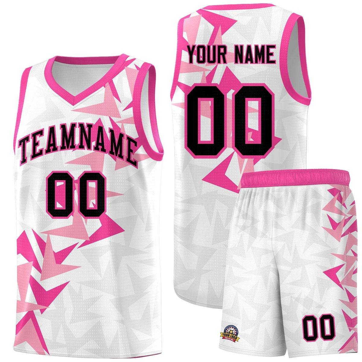 Custom White Boomerang Pattern Kits Basketball Jersey|KXKSHOP