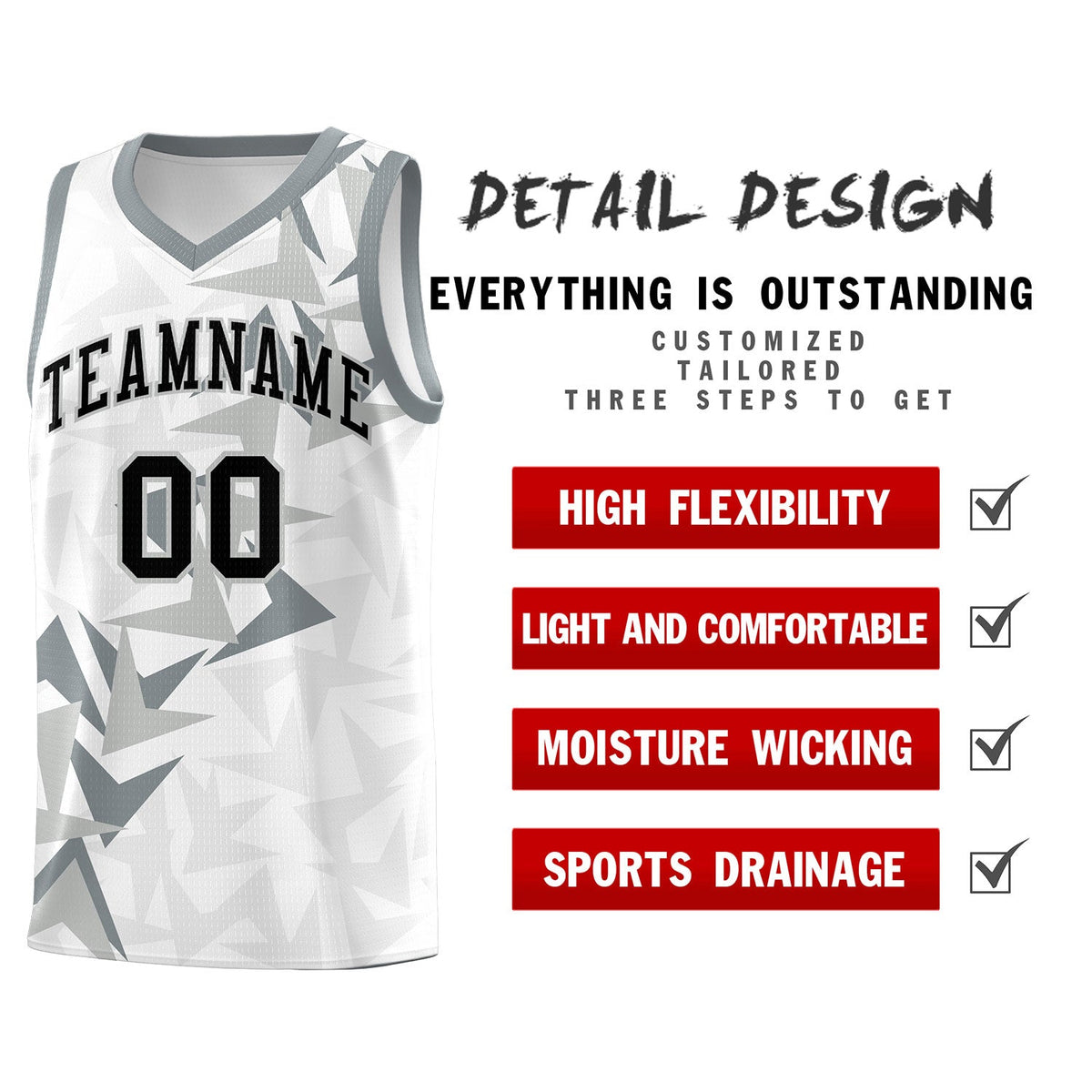 Custom White Boomerang Pattern Kits Basketball Jersey|KXKSHOP