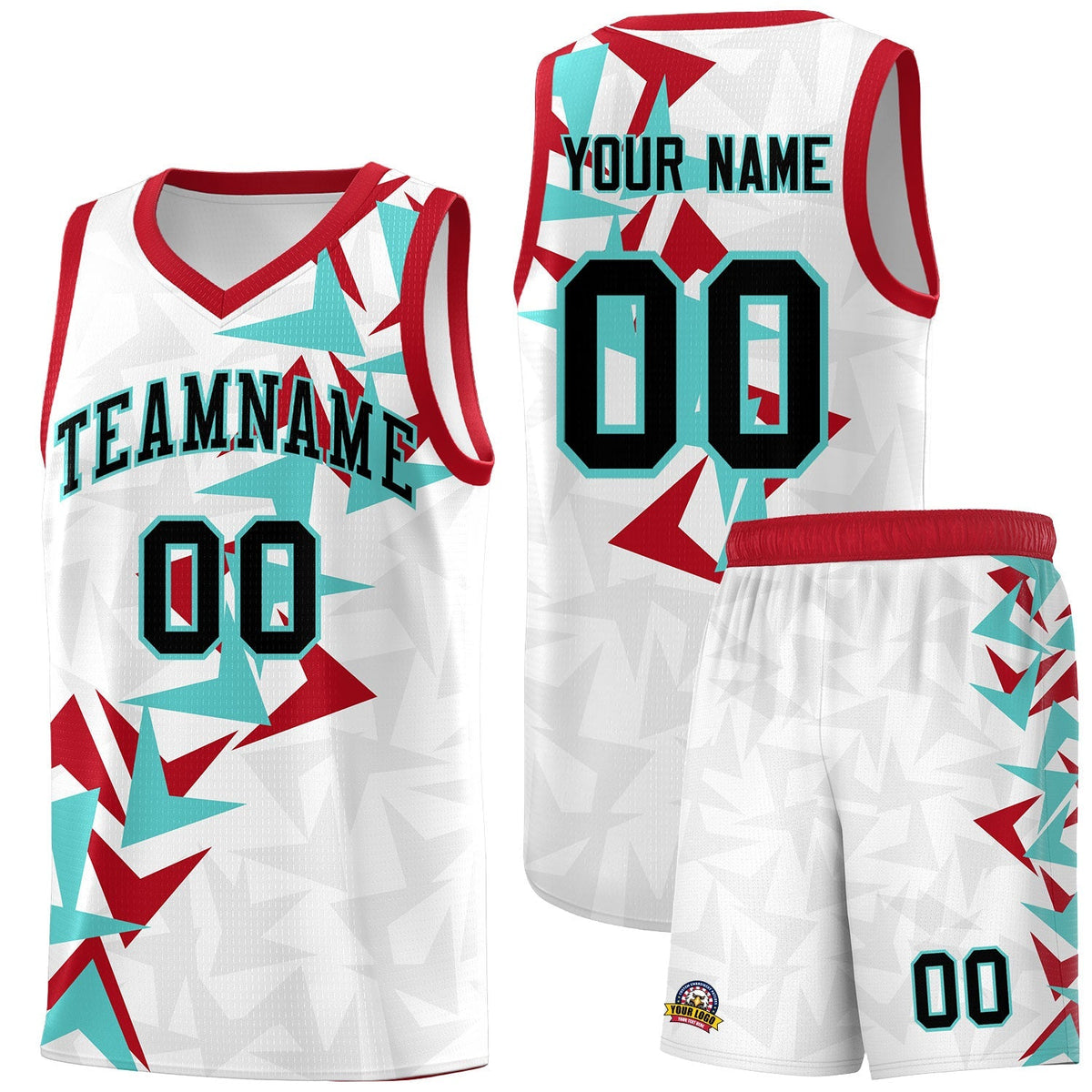 Custom White Boomerang Pattern Kits Basketball Jersey|KXKSHOP