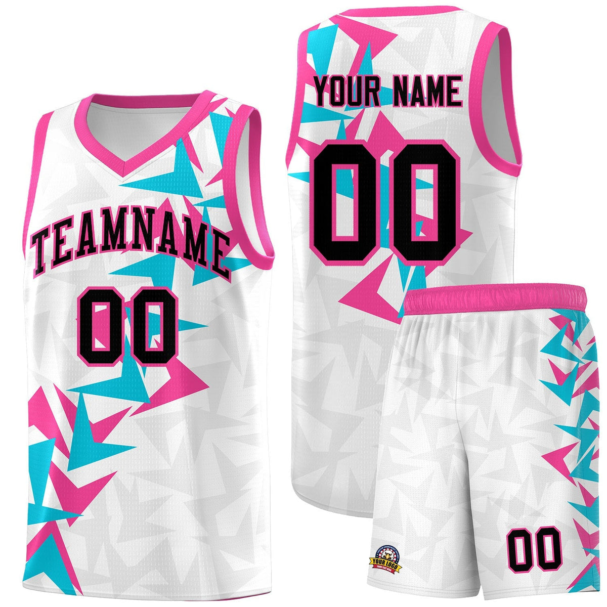 Custom White Boomerang Pattern Kits Basketball Jersey|KXKSHOP