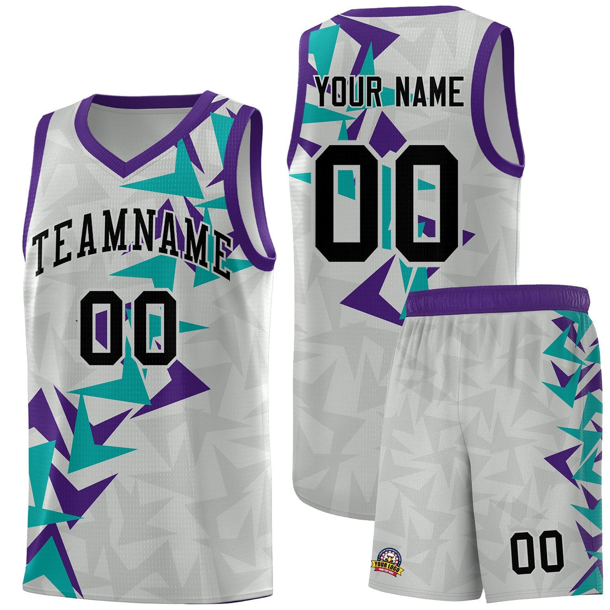 Custom Gray Boomerang Pattern Kits Basketball Jersey|KXKSHOP