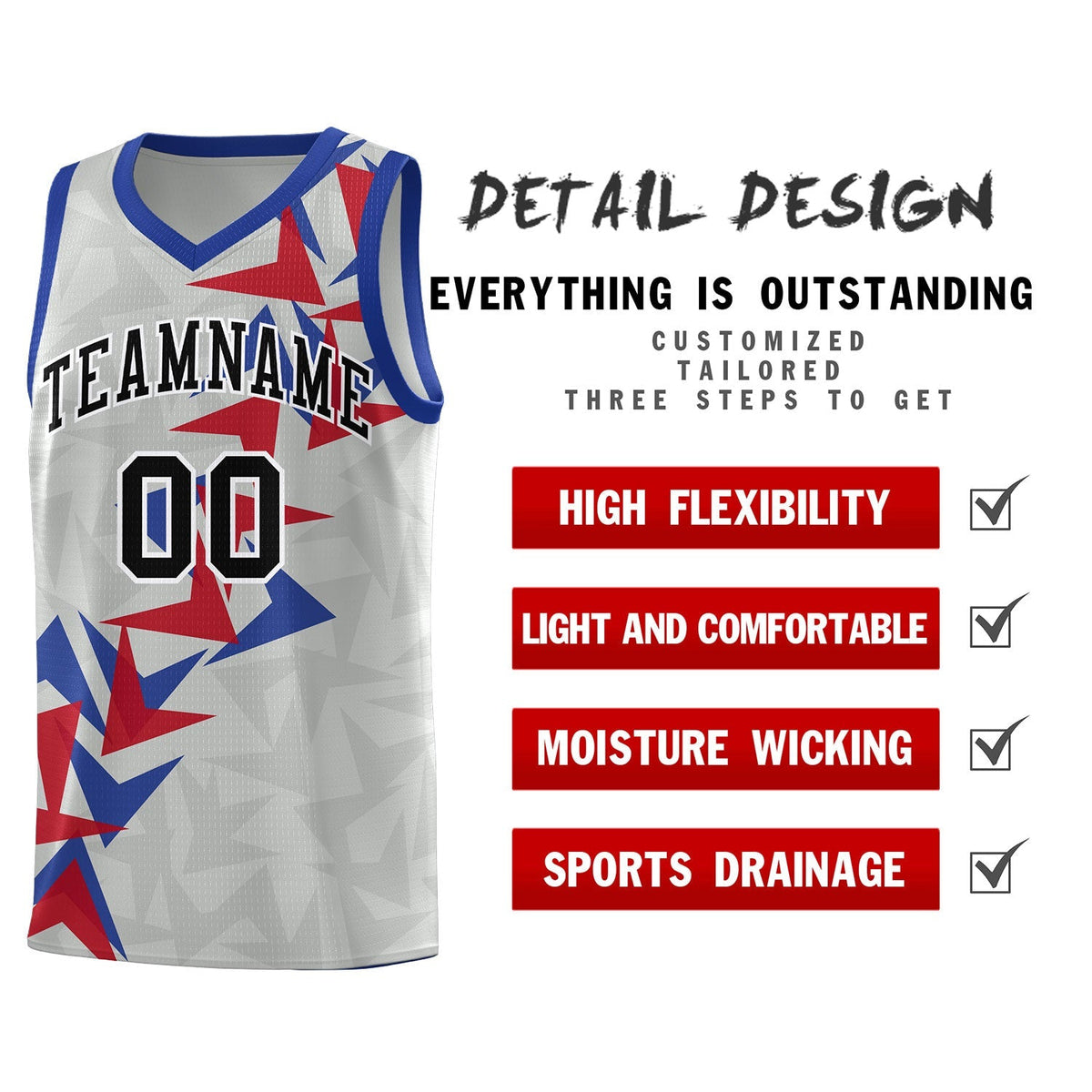 Custom Gray Boomerang Pattern Kits Basketball Jersey|KXKSHOP