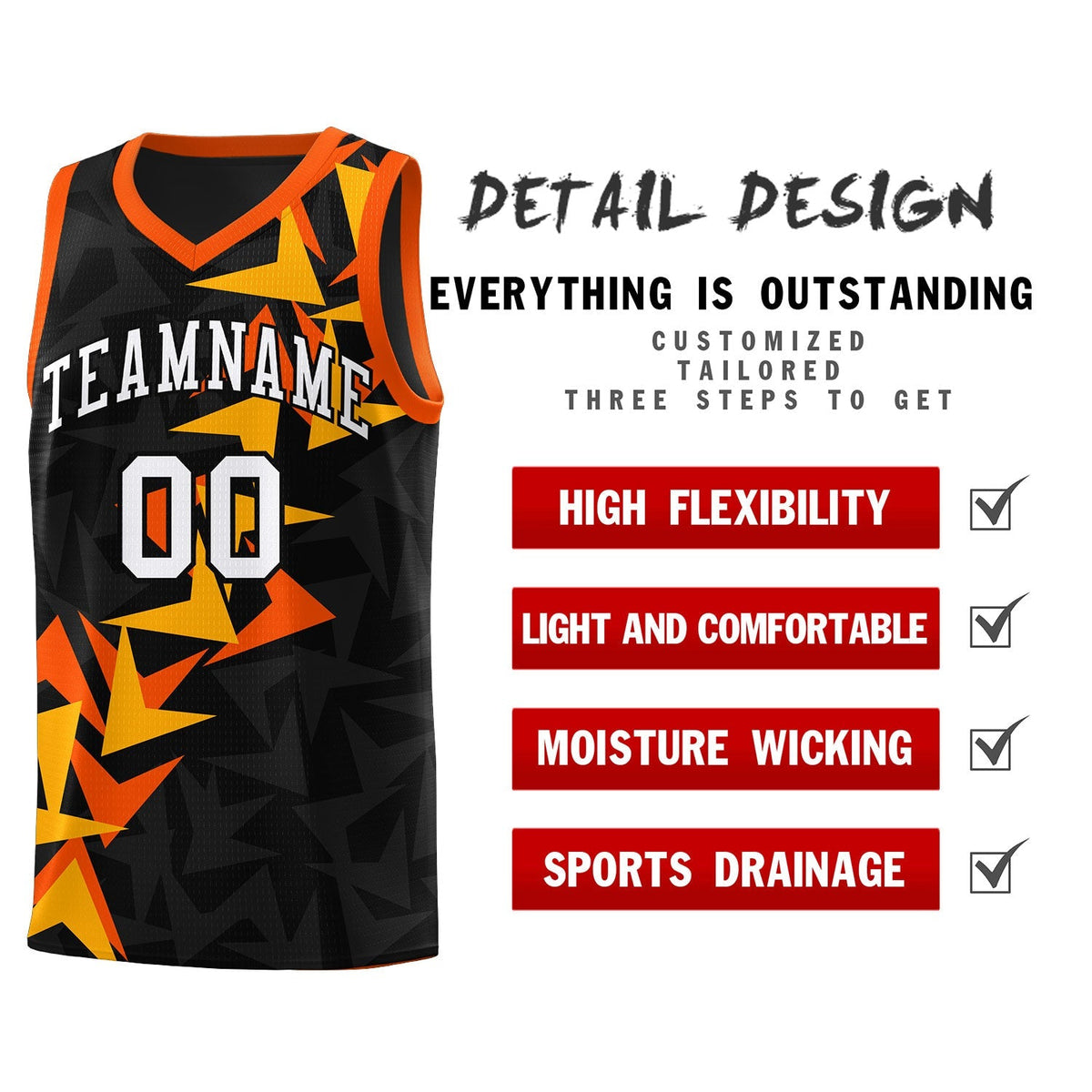 Custom Black Boomerang Pattern Kits Basketball Jersey|KXKSHOP