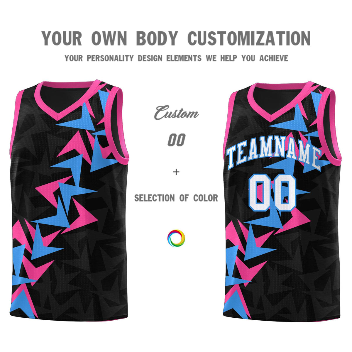 Custom Black Boomerang Pattern Kits Basketball Jersey|KXKSHOP