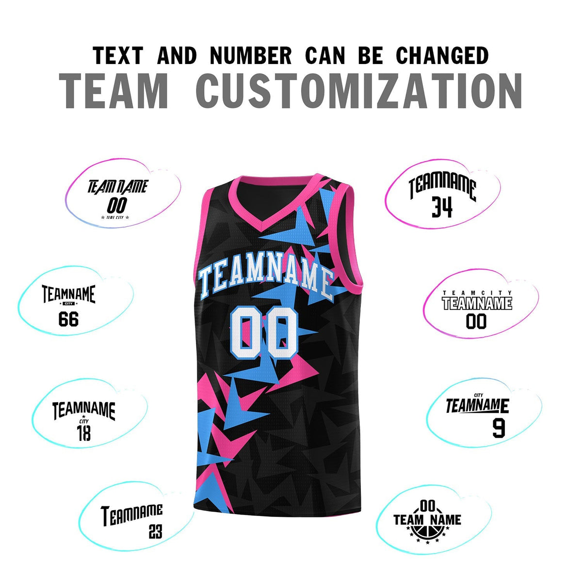 Custom Black Boomerang Pattern Kits Basketball Jersey|KXKSHOP