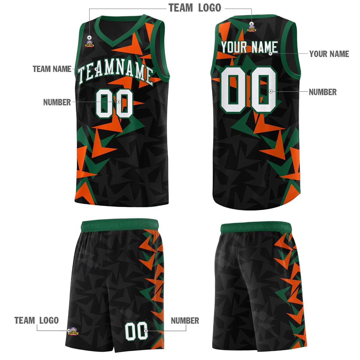 Custom Black Boomerang Pattern Kits Basketball Jersey|KXKSHOP