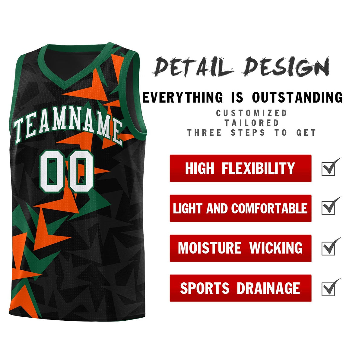 Custom Black Boomerang Pattern Kits Basketball Jersey|KXKSHOP