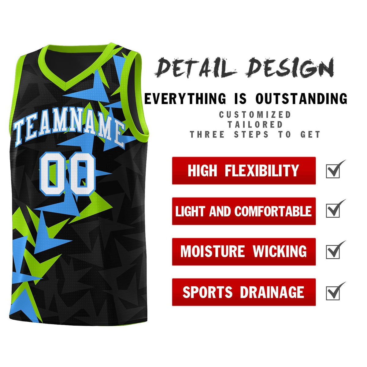 Custom Black Boomerang Pattern Kits Basketball Jersey|KXKSHOP