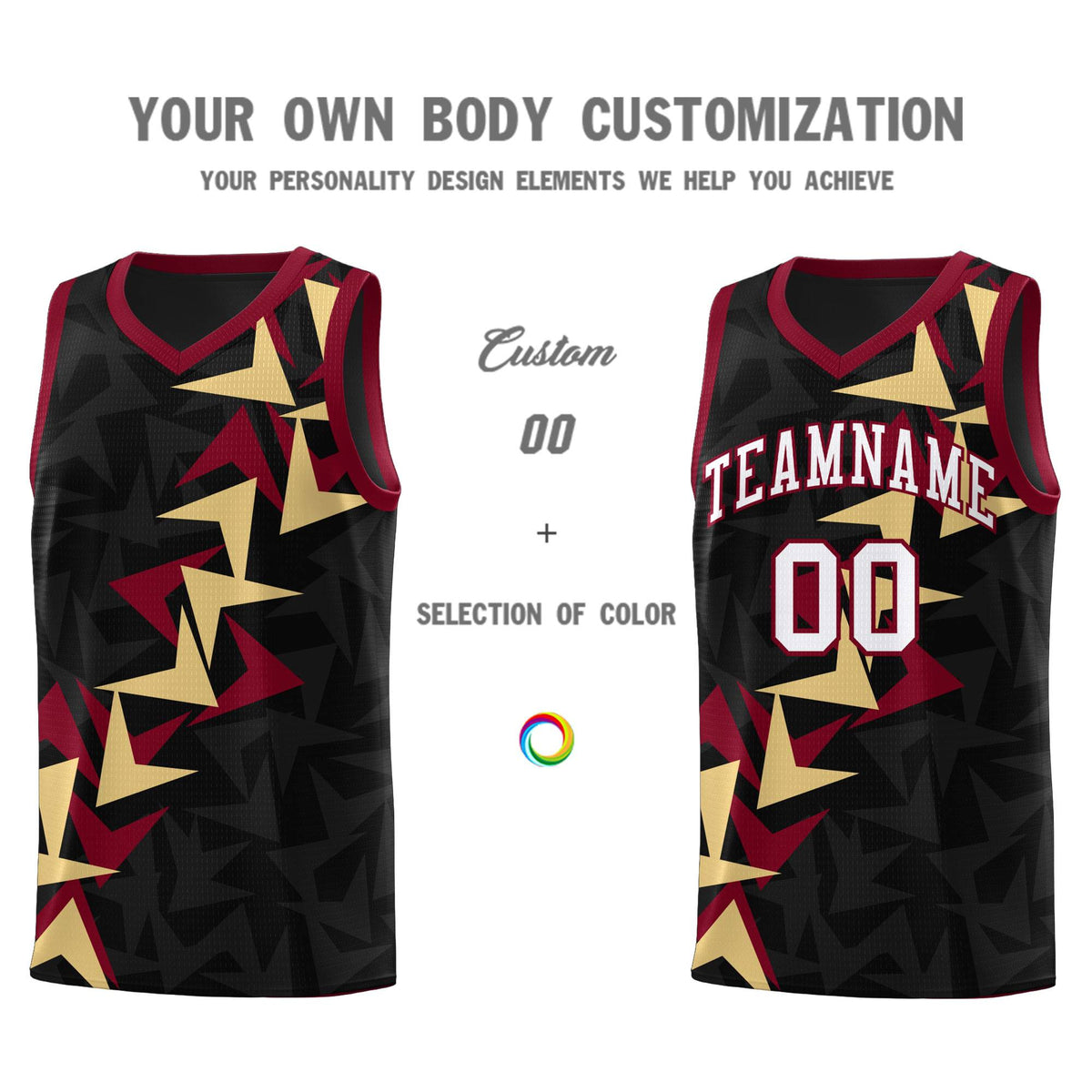 Custom Black Boomerang Pattern Kits Basketball Jersey|KXKSHOP