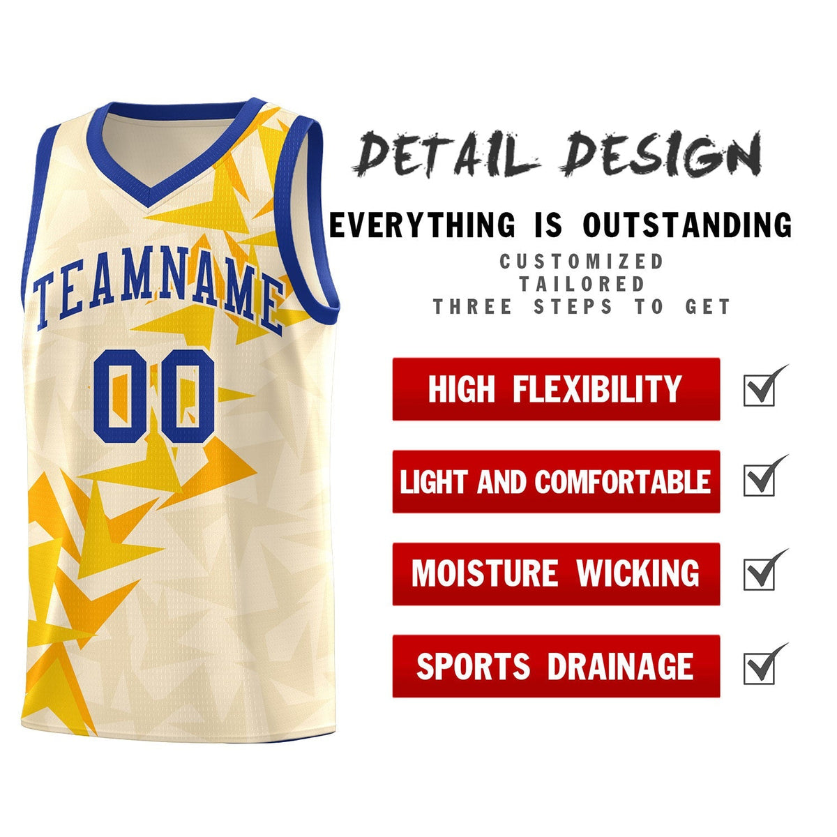 Custom Cream Boomerang Pattern Kits Basketball Jersey|KXKSHOP