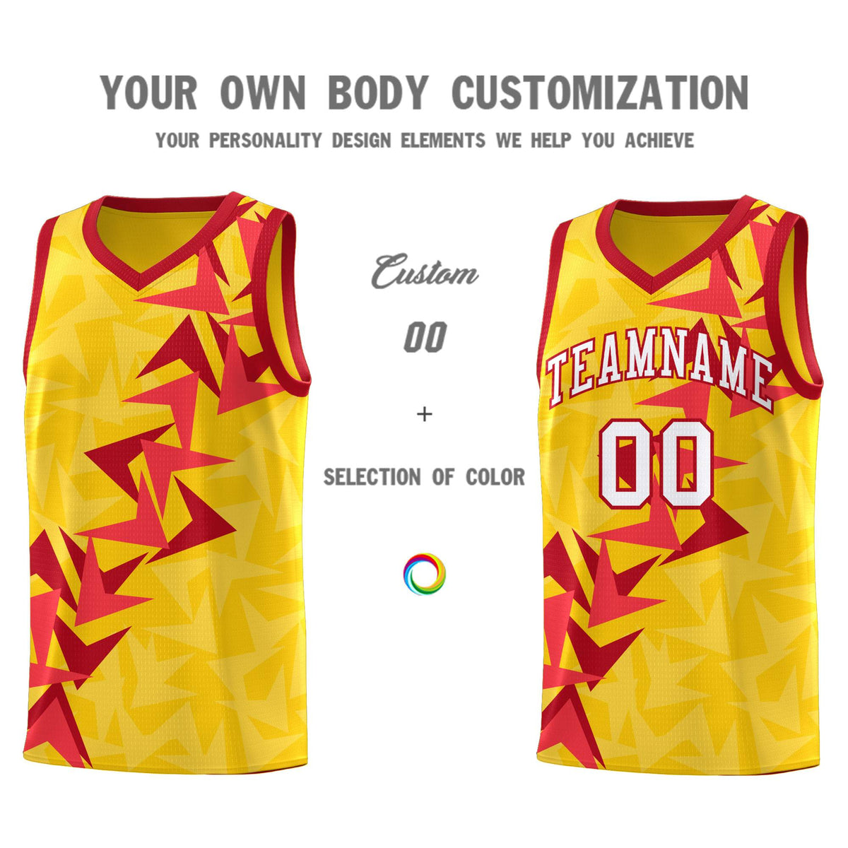 Custom Gold Boomerang Pattern Kits Basketball Jersey|KXKSHOP