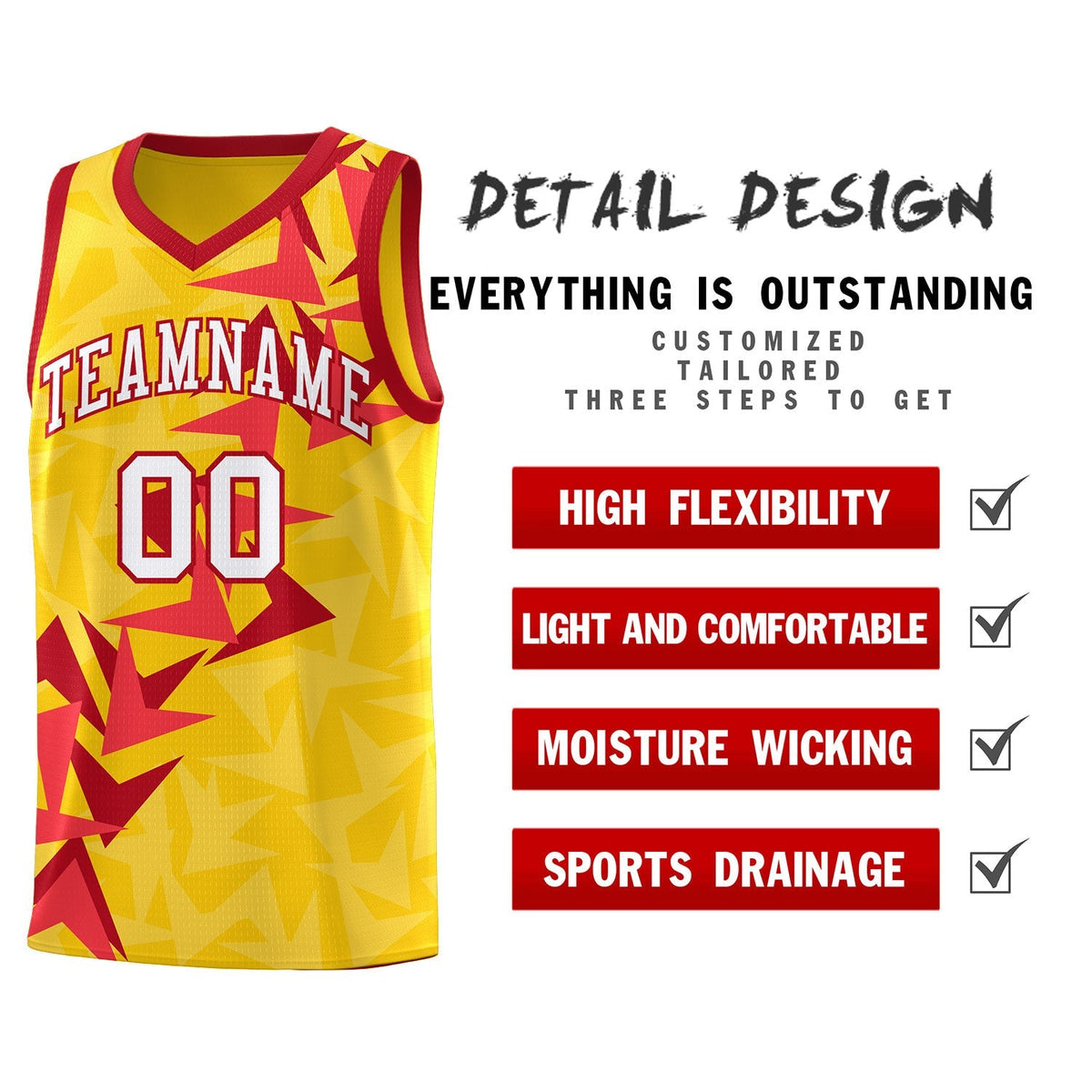 Custom Gold Boomerang Pattern Kits Basketball Jersey|KXKSHOP