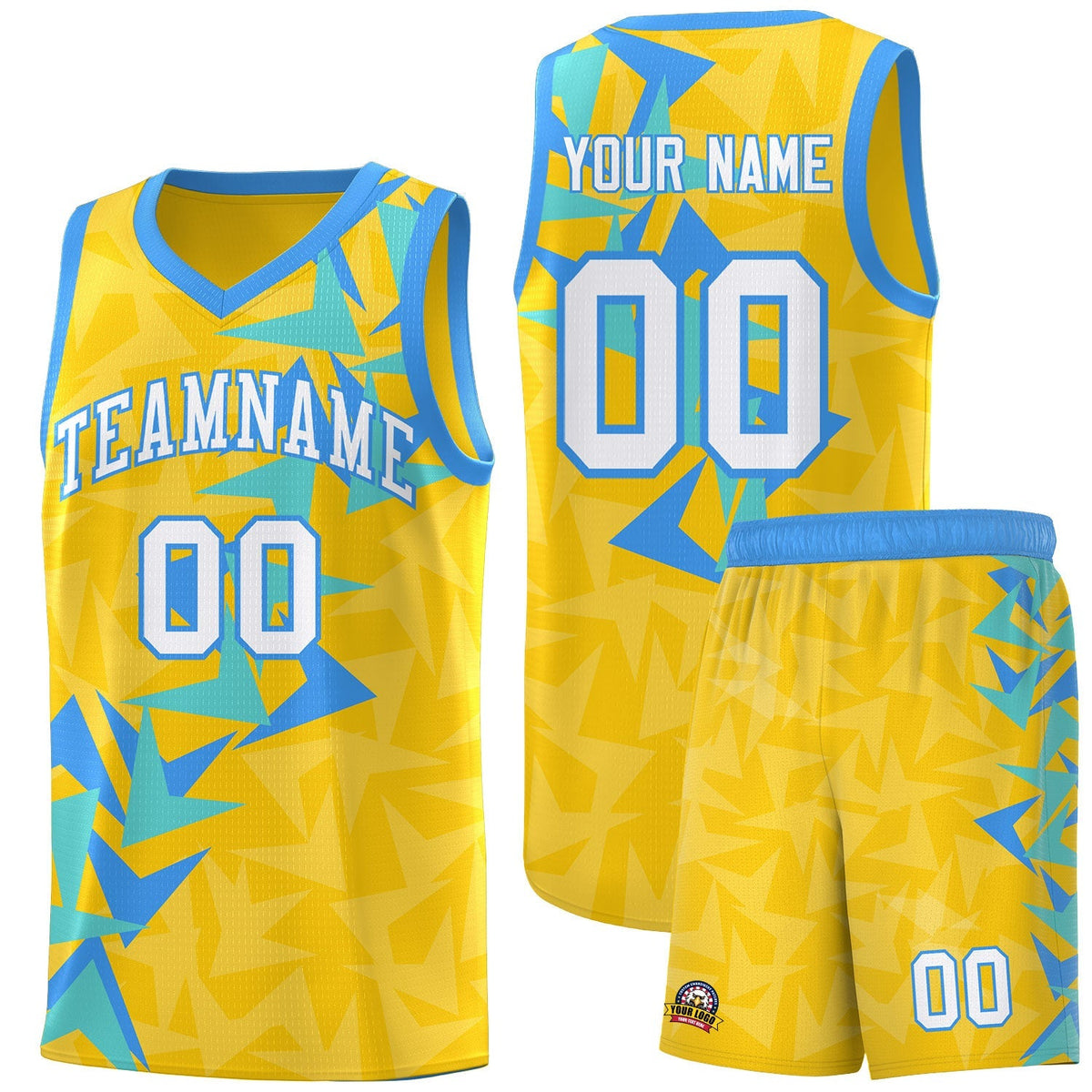 Custom Gold Boomerang Pattern Kits Basketball Jersey|KXKSHOP