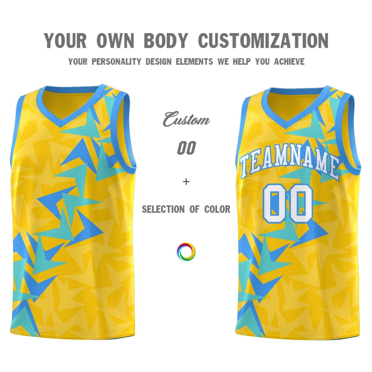 Custom Gold Boomerang Pattern Kits Basketball Jersey|KXKSHOP