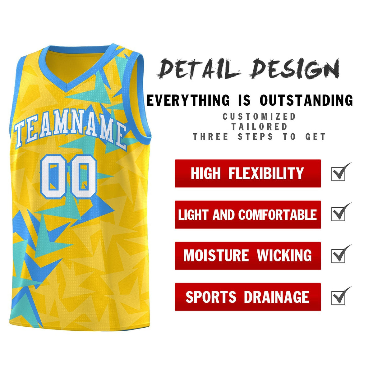 Custom Gold Boomerang Pattern Kits Basketball Jersey|KXKSHOP