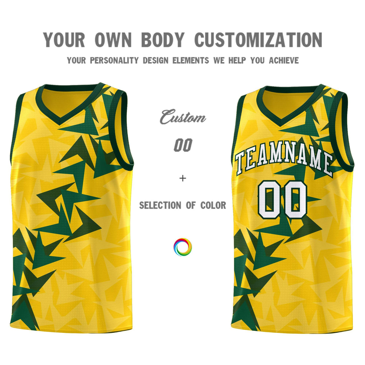 Custom Gold Boomerang Pattern Kits Basketball Jersey|KXKSHOP