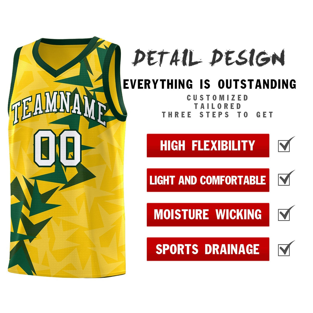Custom Gold Boomerang Pattern Kits Basketball Jersey|KXKSHOP