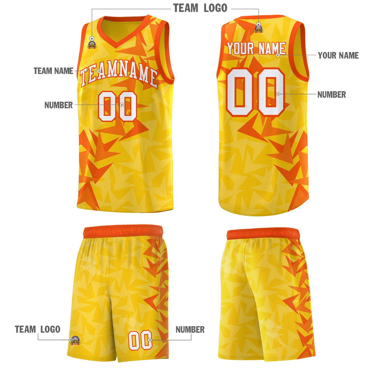 Custom Gold Boomerang Pattern Kits Basketball Jersey|KXKSHOP