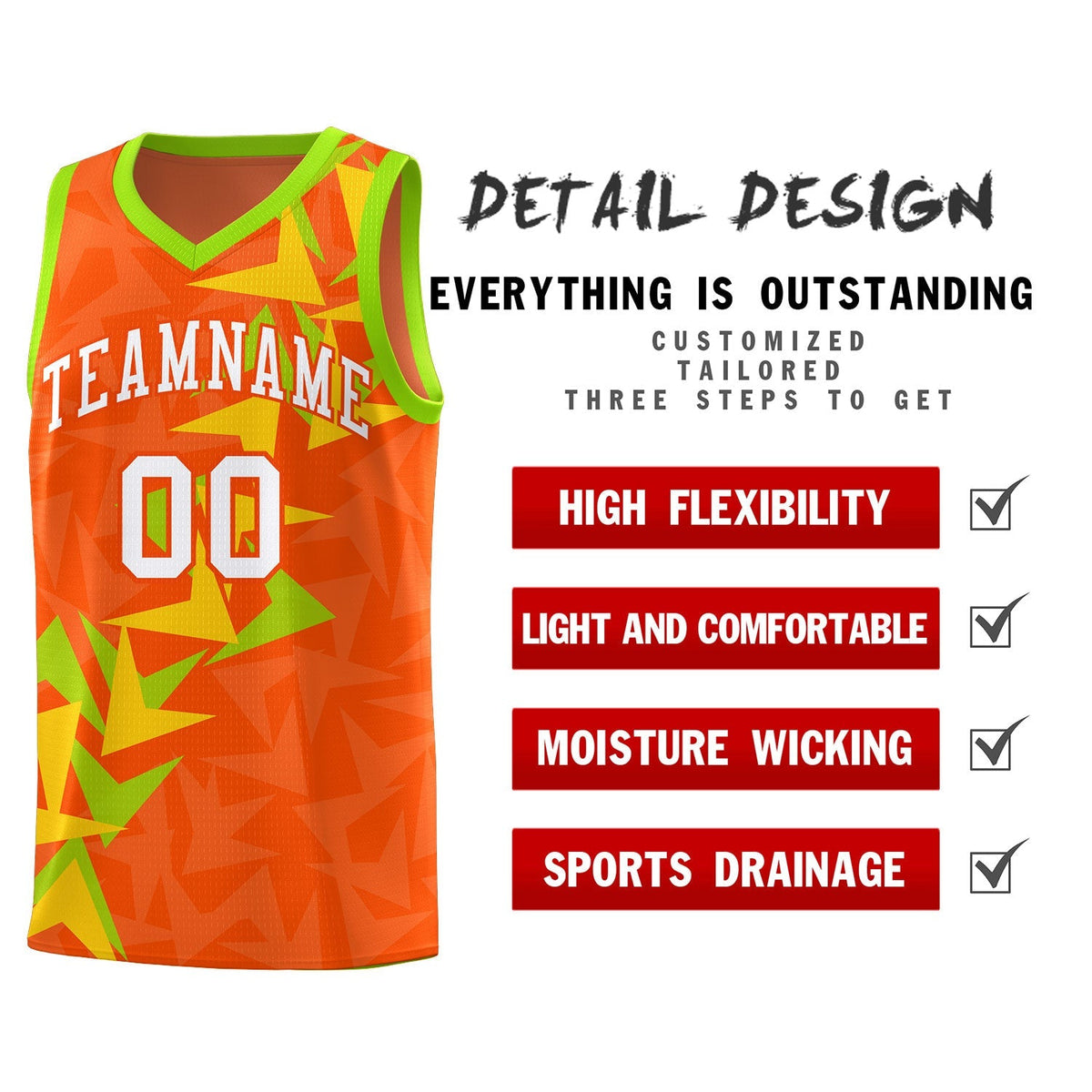 Custom Orange Boomerang Pattern Kits Basketball Jersey|KXKSHOP