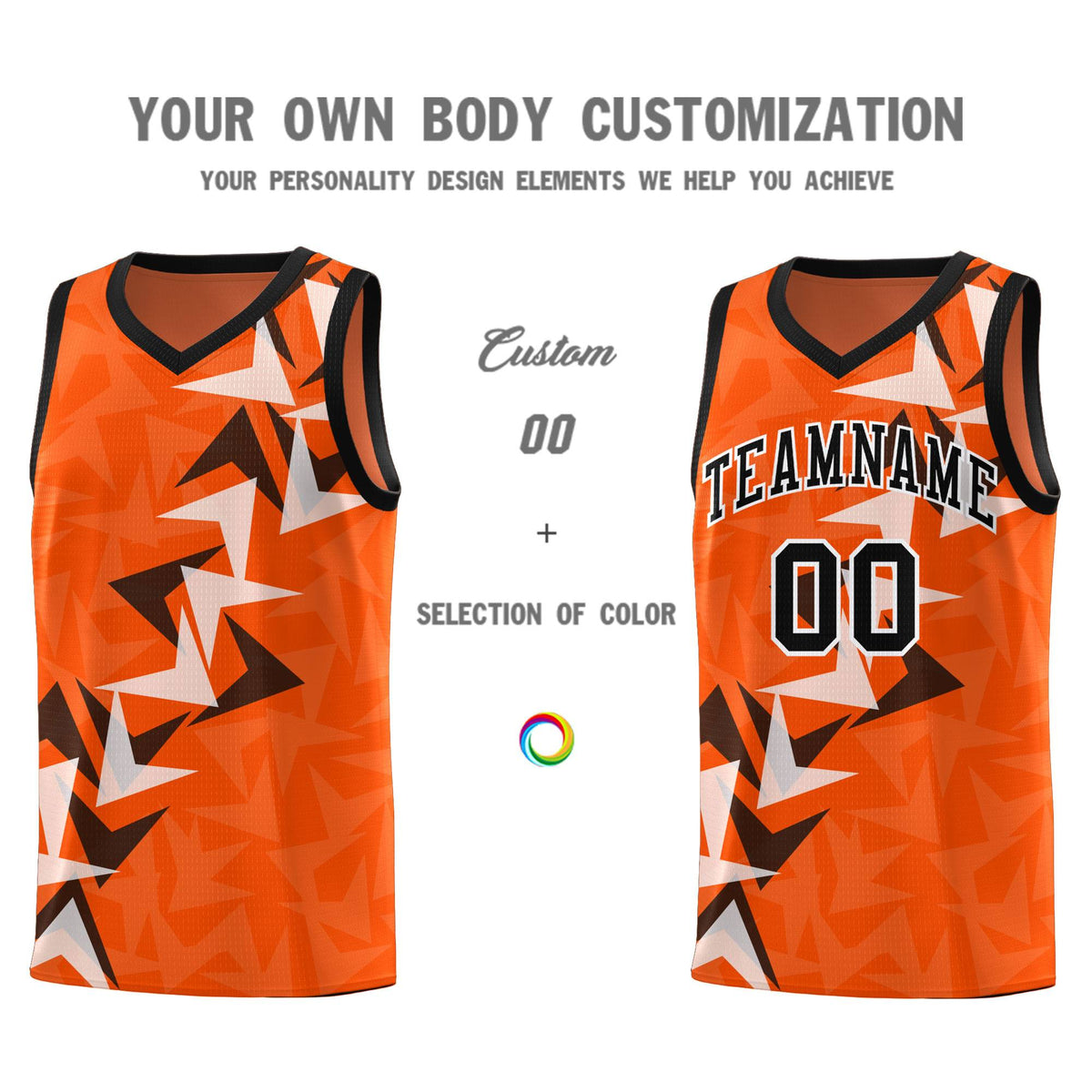 Custom Orange Boomerang Pattern Kits Basketball Jersey|KXKSHOP