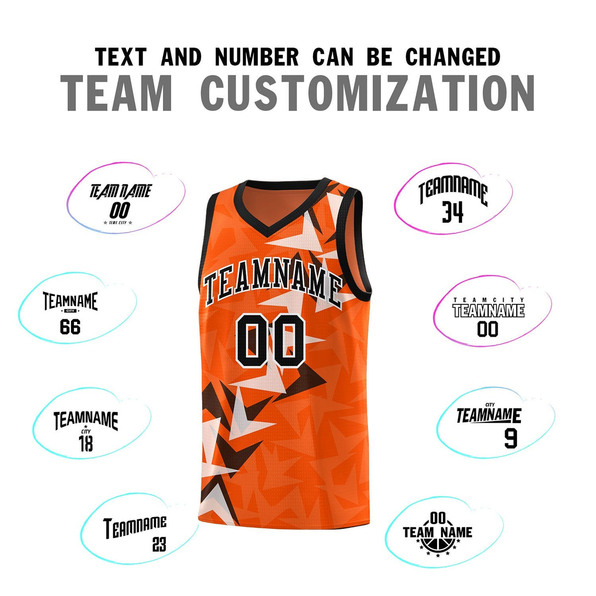 Custom Orange Boomerang Pattern Kits Basketball Jersey|KXKSHOP