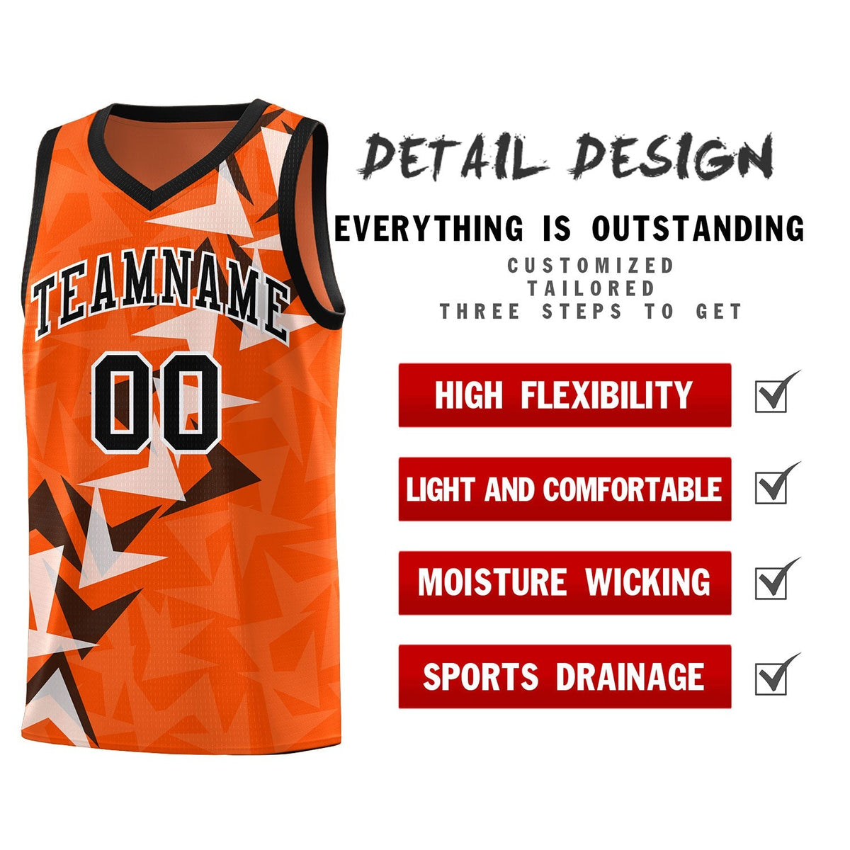 Custom Orange Boomerang Pattern Kits Basketball Jersey|KXKSHOP