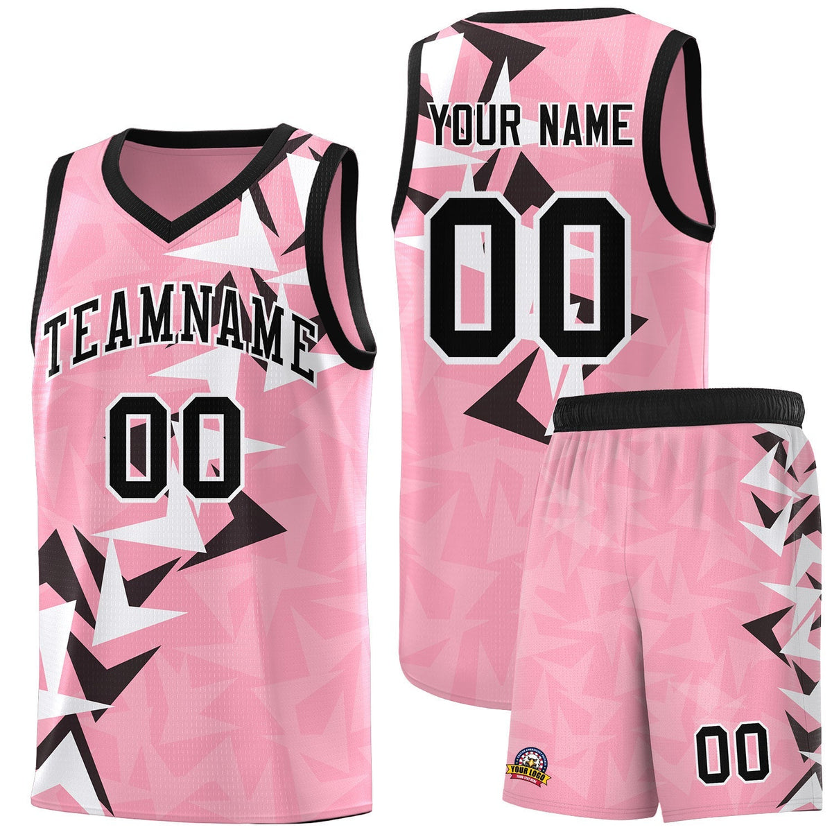 Custom Light Pink Boomerang Pattern Kits Basketball Jersey|KXKSHOP
