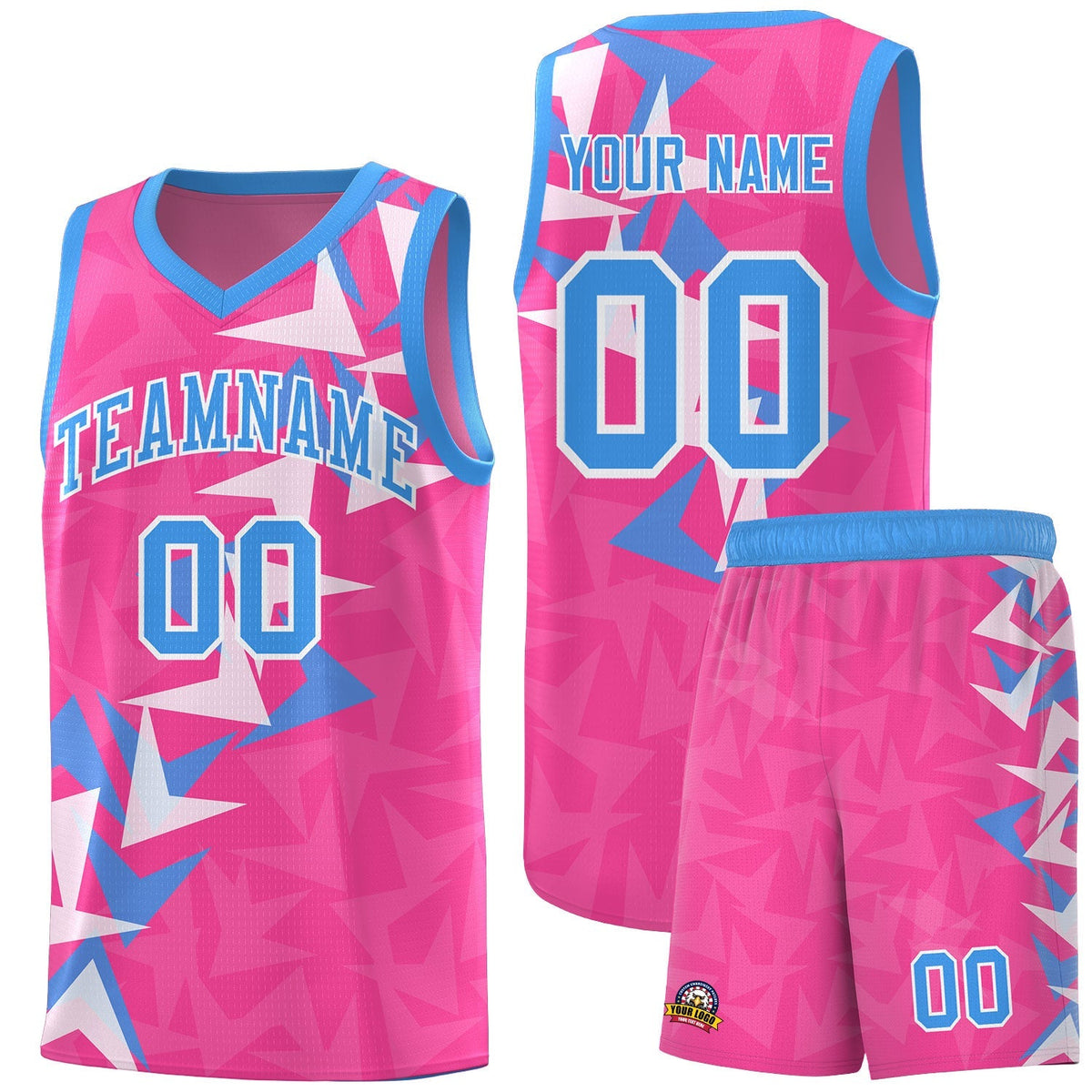 Custom Pink Boomerang Pattern Kits Basketball Jersey|KXKSHOP